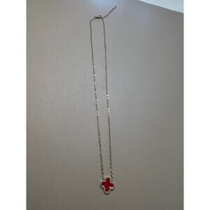 18K Gold PVD Stainless Steel Clover Charm Necklace 19.5" + 2" extender